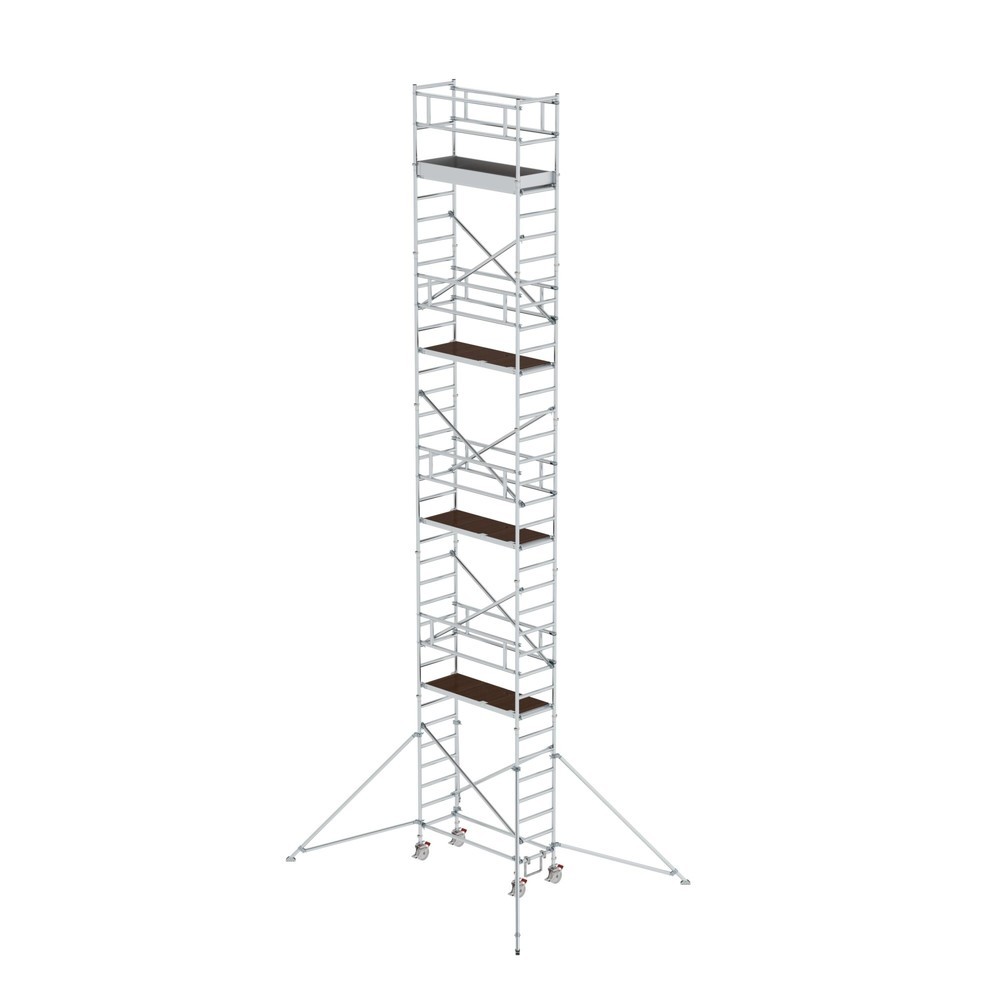 Illustration du produit: Munk Échafaudage roulant 0,75 x 1,80 m avec stabilisateurs Hauteur de plate-forme 9,35 m