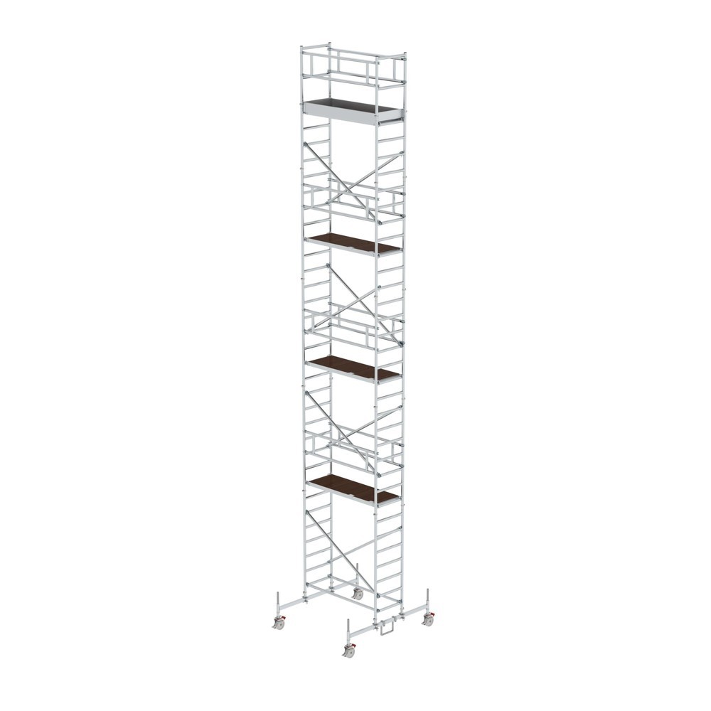 Illustration du produit: Munk Échafaudage roulant 0,75 x 1,80 m avec traverse mobile Hauteur de plate-forme 9,45 m