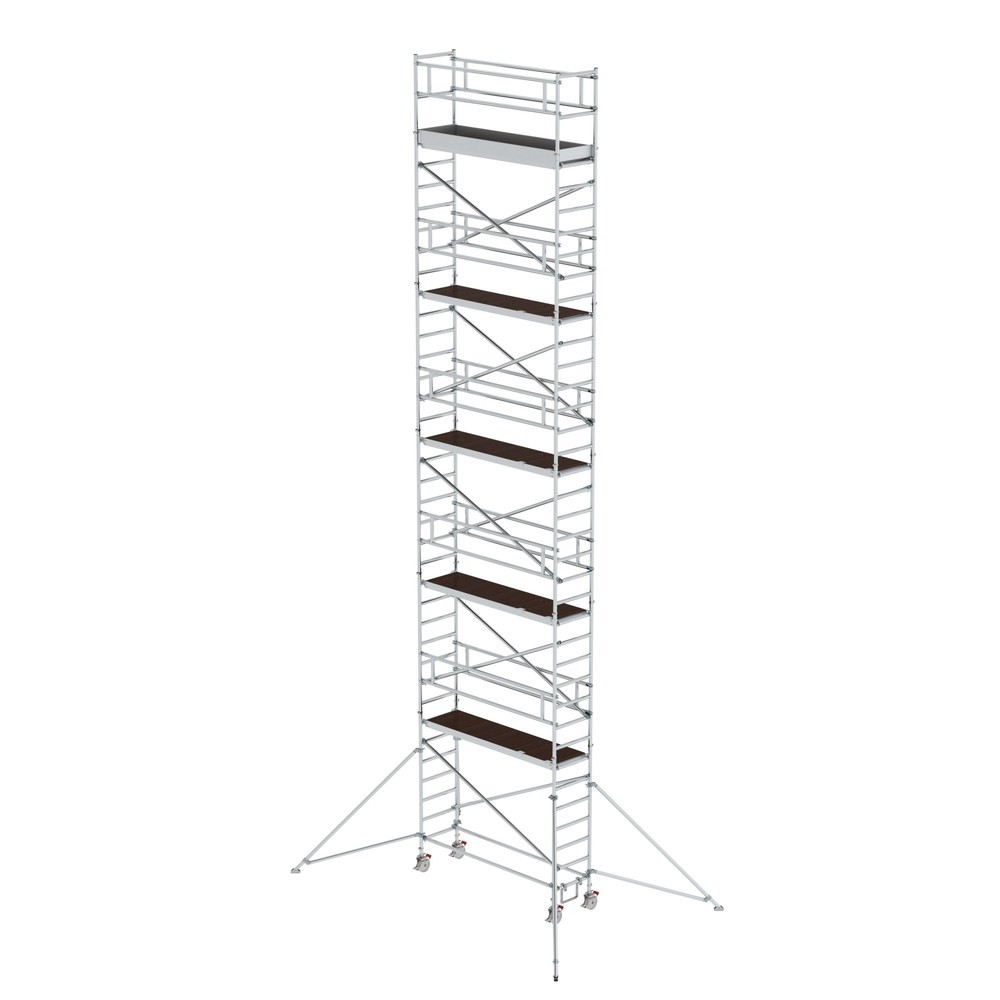 Illustration du produit: Munk Échafaudage roulant 0,75 x 2,45 m avec stabilisateurs Hauteur de plate-forme 10,35 m