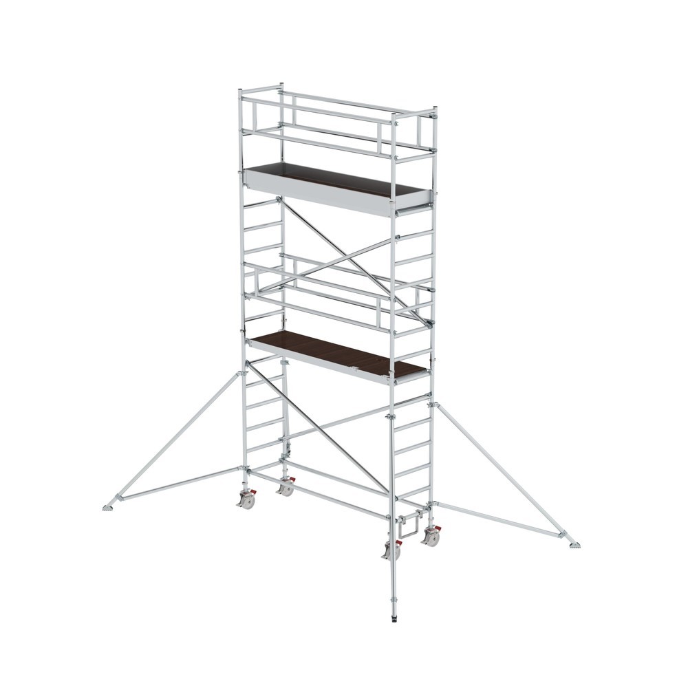 Illustration du produit: Munk Échafaudage roulant 0,75 x 2,45 m avec stabilisateurs Hauteur de plate-forme 4,35 m