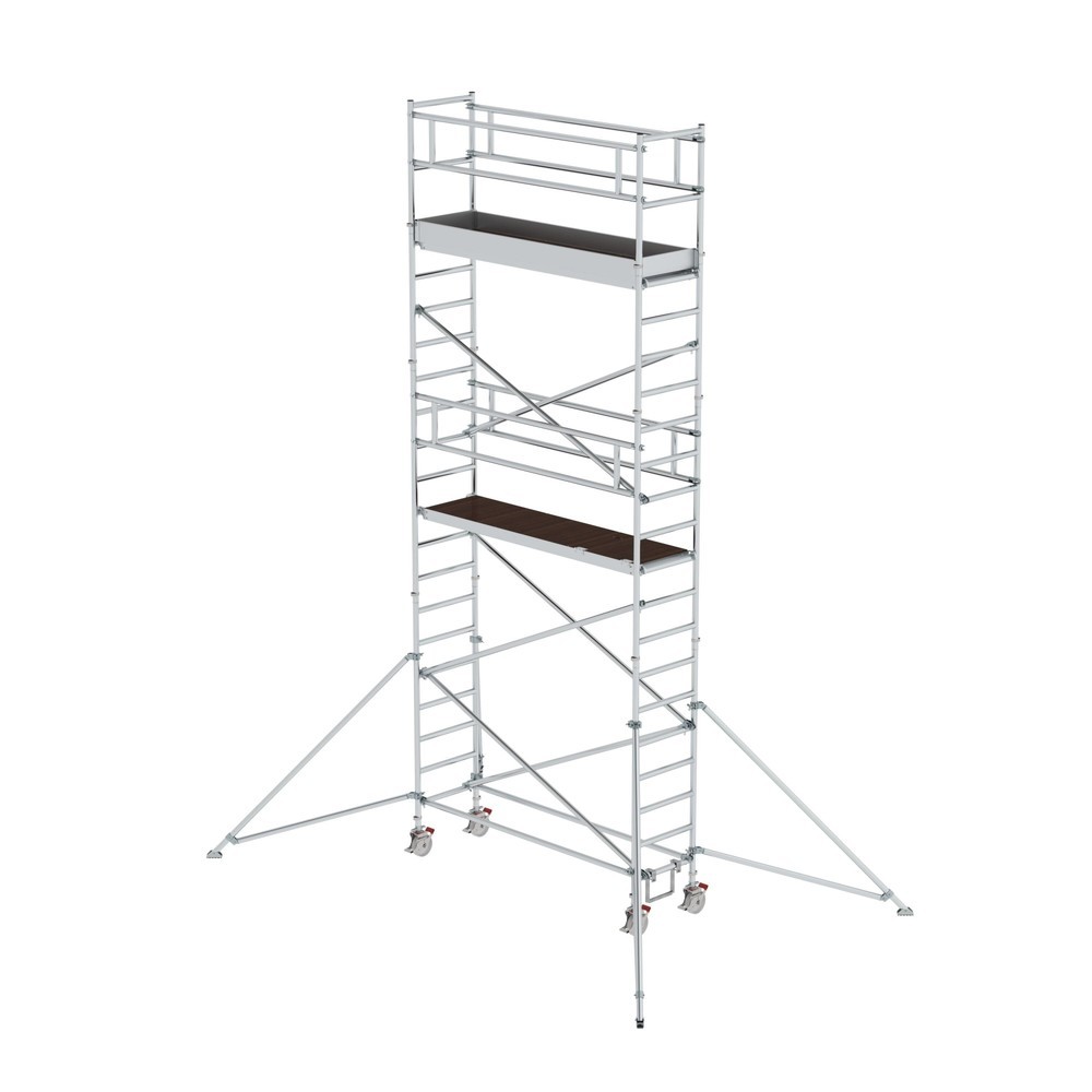 Illustration du produit: Munk Échafaudage roulant 0,75 x 2,45 m avec stabilisateurs Hauteur de plate-forme 5,35 m