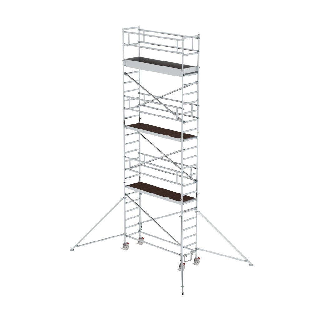 Illustration du produit: Munk Échafaudage roulant 0,75 x 2,45 m avec stabilisateurs Hauteur de plate-forme 6,35 m