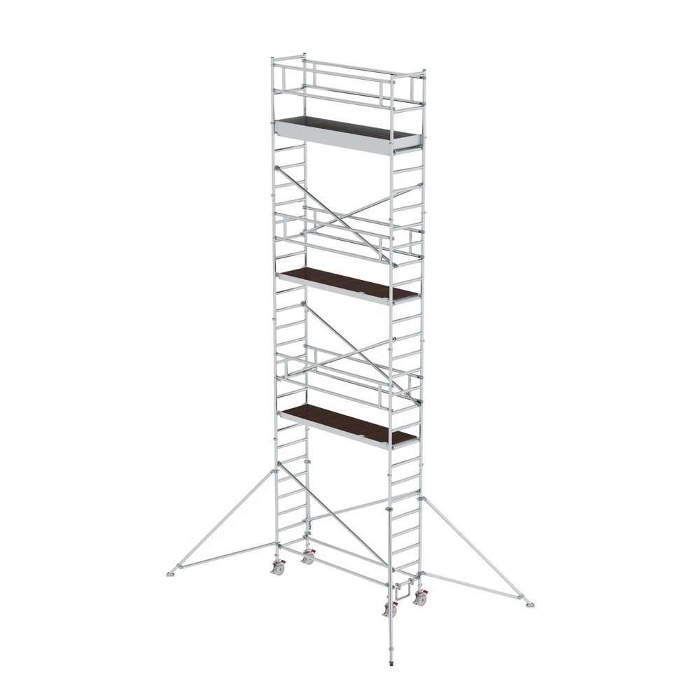 Illustration du produit: Munk Échafaudage roulant 0,75 x 2,45 m avec stabilisateurs Hauteur de plate-forme 7,35 m