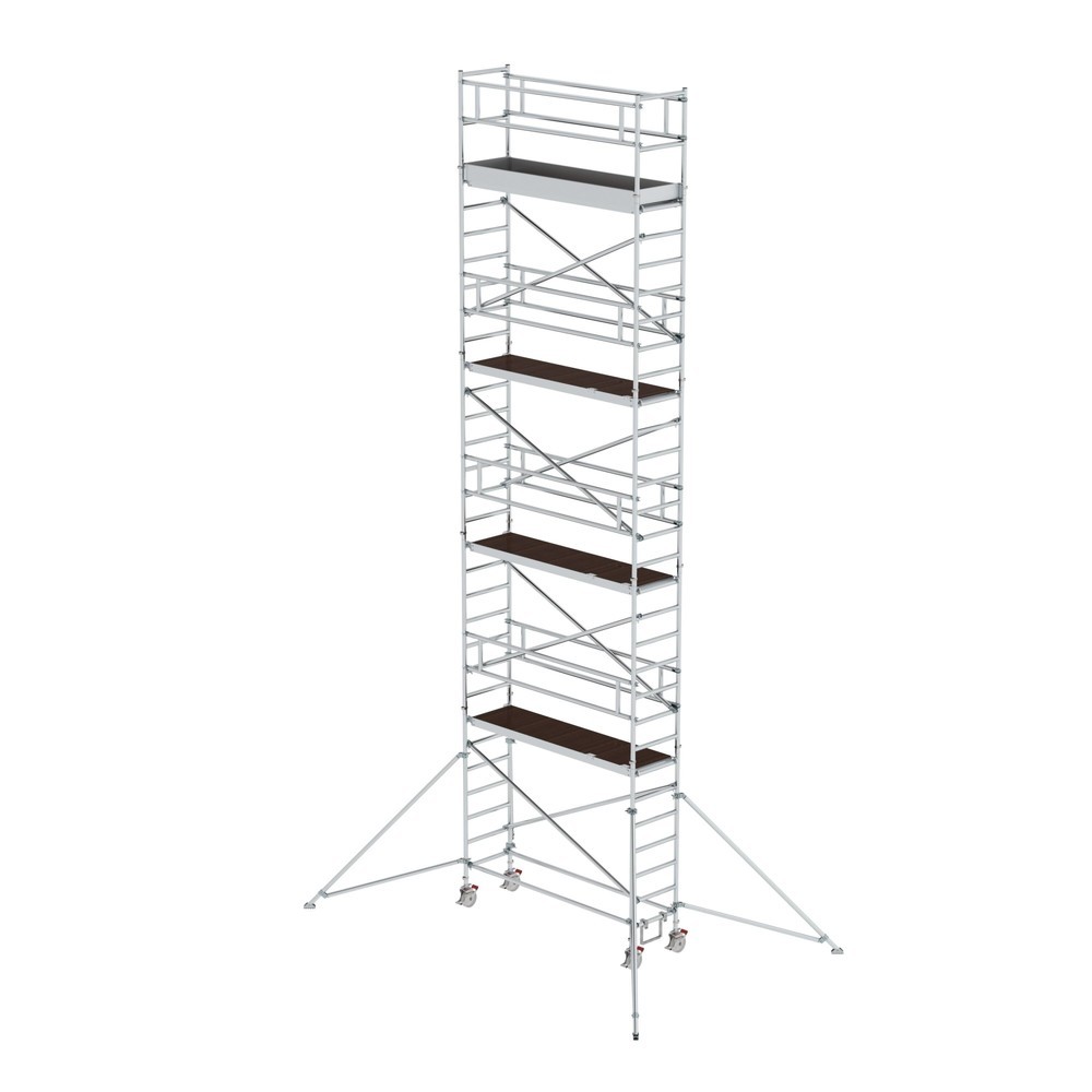 Illustration du produit: Munk Échafaudage roulant 0,75 x 2,45 m avec stabilisateurs Hauteur de plate-forme 8,35 m