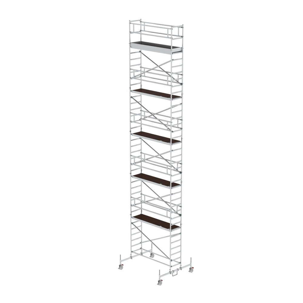 Illustration du produit: Munk Échafaudage roulant 0,75 x 2,45 m avec traverse mobile Hauteur de plate-forme 10,45 m