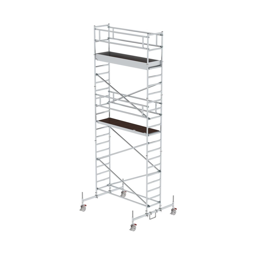 Illustration du produit: Munk Échafaudage roulant 0,75 x 2,45 m avec traverse mobile Hauteur de plate-forme 5,45 m