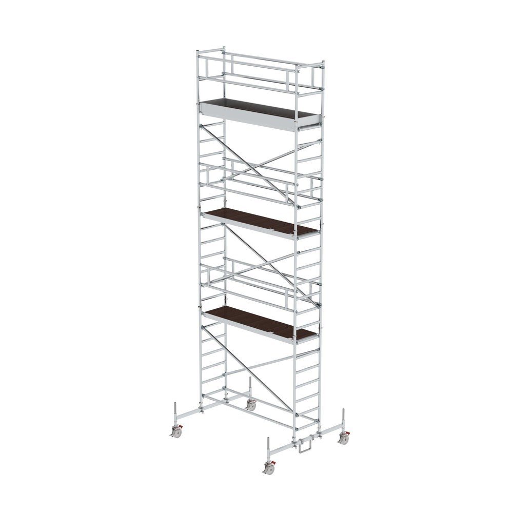 Illustration du produit: Munk Échafaudage roulant 0,75 x 2,45 m avec traverse mobile Hauteur de plate-forme 6,45 m