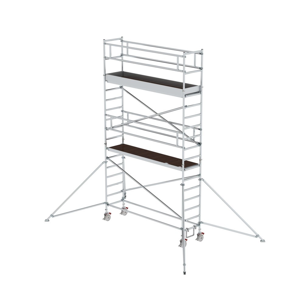 Illustration du produit: Munk Échafaudage roulant 0,75 x 3,0 m avec stabilisateurs Hauteur de plate-forme 4,35 m