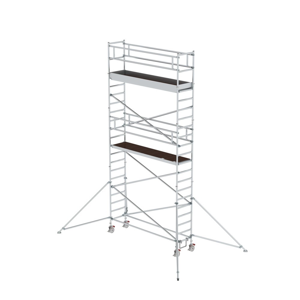 Illustration du produit: Munk Échafaudage roulant 0,75 x 3,0 m avec stabilisateurs Hauteur de plate-forme 5,35 m
