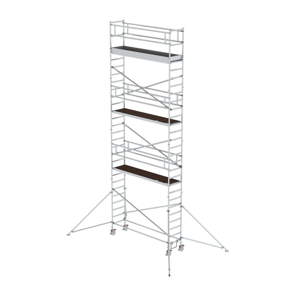Illustration du produit: Munk Échafaudage roulant 0,75 x 3,0 m avec stabilisateurs Hauteur de plate-forme 7,35 m