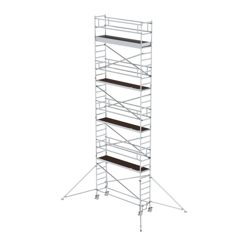 Illustration du produit: Munk Échafaudage roulant 0,75 x 3,0 m avec stabilisateurs Hauteur de plate-forme 8,35 m