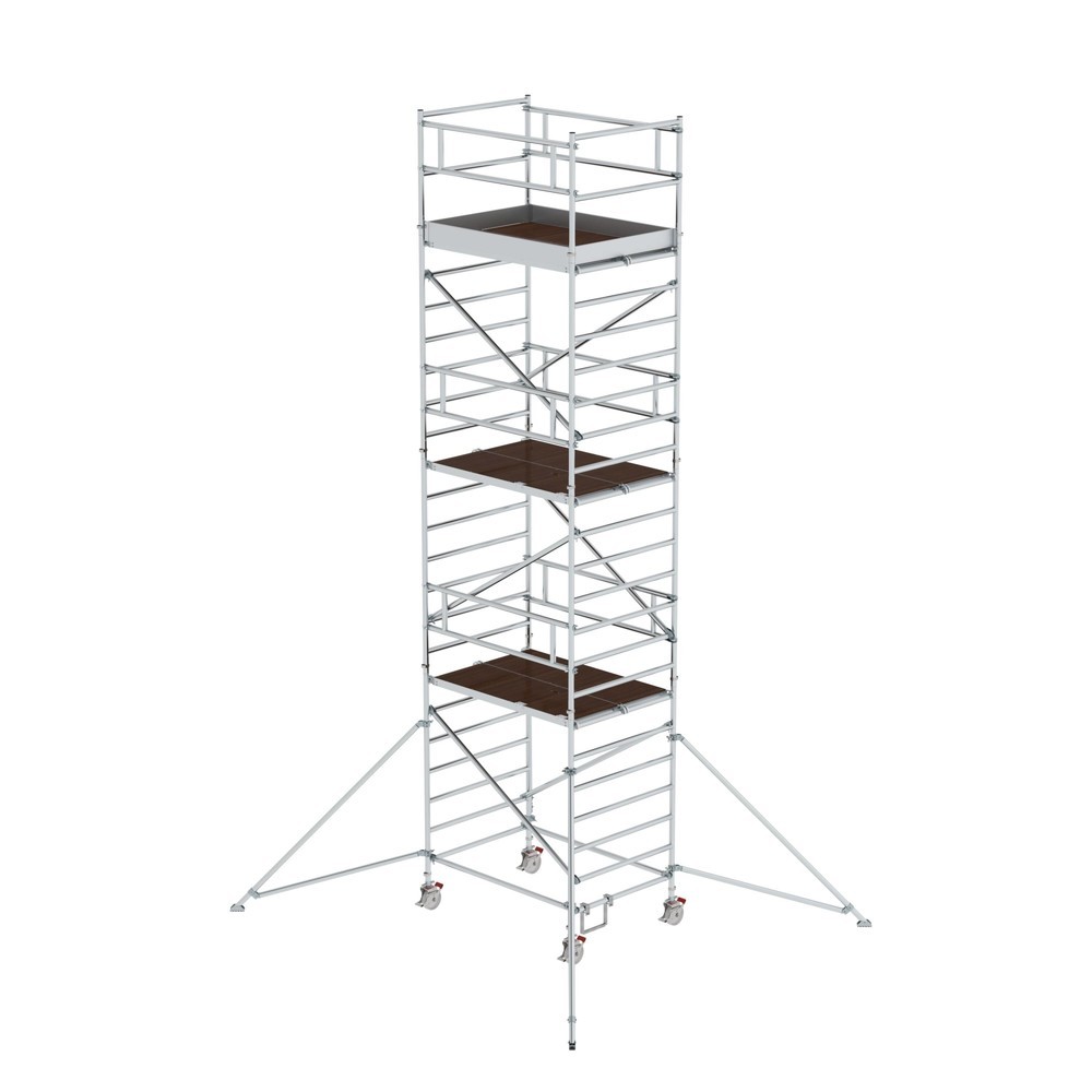 Illustration du produit: Munk Échafaudage roulant 1,35 x 1,80 m avec stabilisateur & double plate-forme Hauteur de plate-forme 6,35 m
