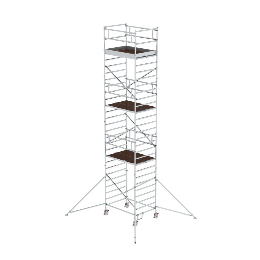 Illustration du produit: Munk Échafaudage roulant 1,35 x 1,80 m avec stabilisateur & double plate-forme Hauteur de plate-forme 7,35 m