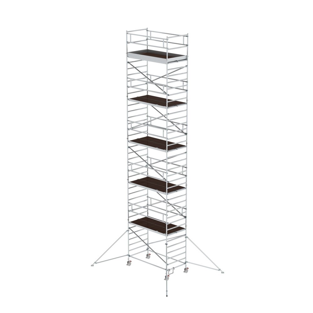 Illustration du produit: Munk Échafaudage roulant 1,35 x 2,45 m avec stabilisateur & double plate-forme Hauteur de plate-forme 10,35 m