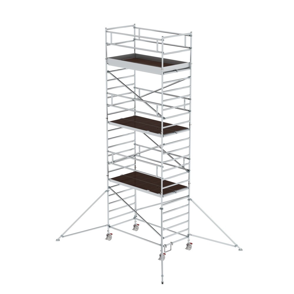 Illustration du produit: Munk Échafaudage roulant 1,35 x 2,45 m avec stabilisateur & double plate-forme Hauteur de plate-forme 6,35 m
