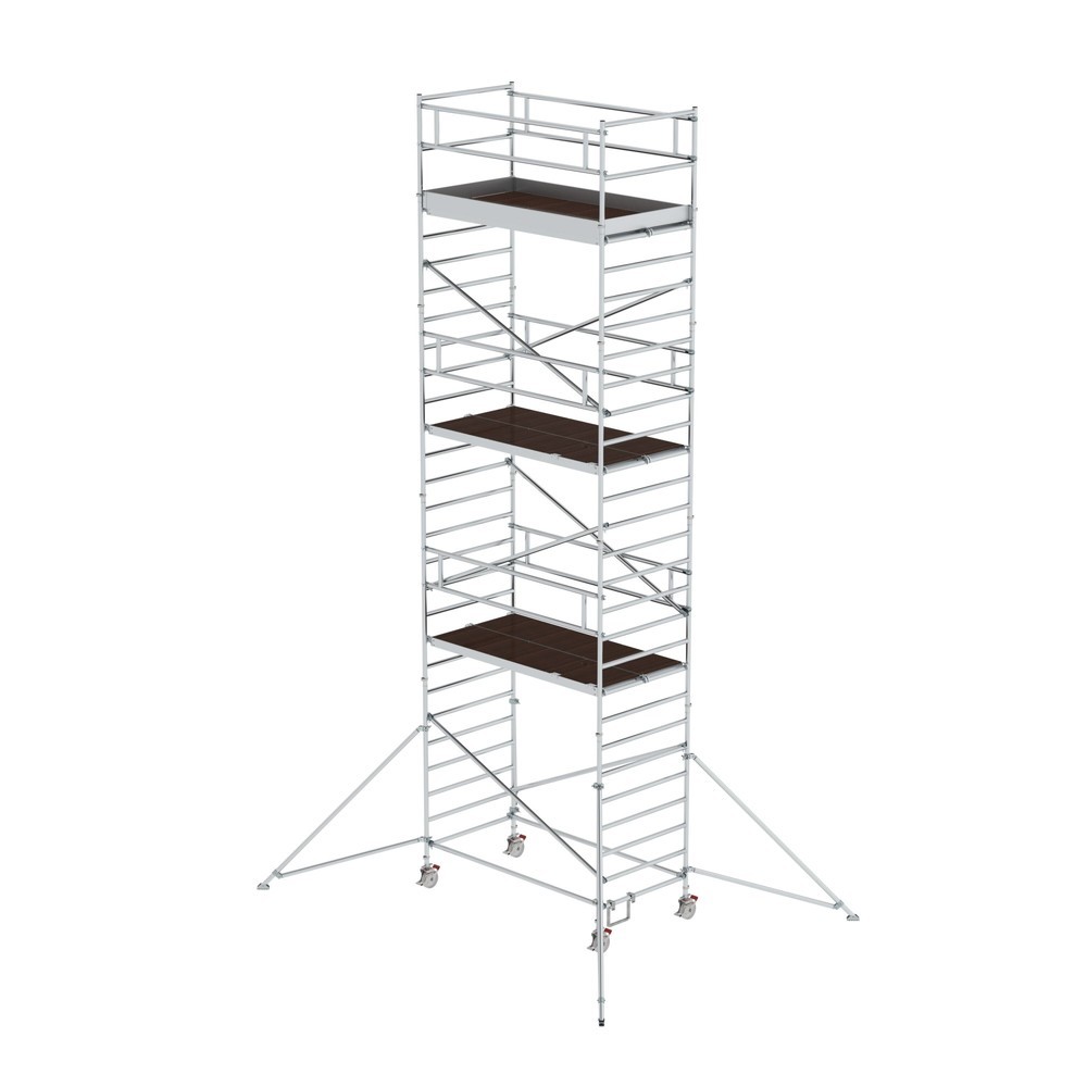 Illustration du produit: Munk Échafaudage roulant 1,35 x 2,45 m avec stabilisateur & double plate-forme Hauteur de plate-forme 7,35 m