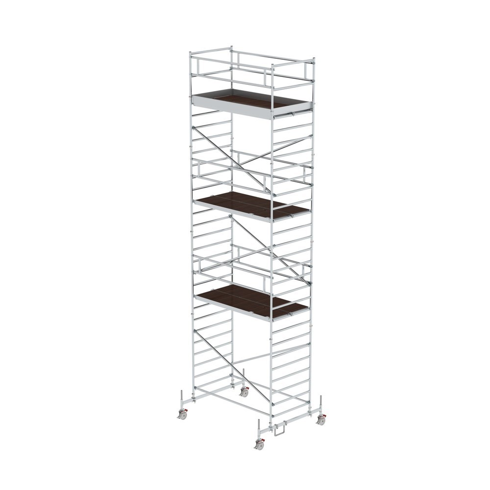 Illustration du produit: Munk Échafaudage roulant 1,35 x 2,45 m avec traverse mobile & double plate-forme Hauteur de plate-forme 7,45 m