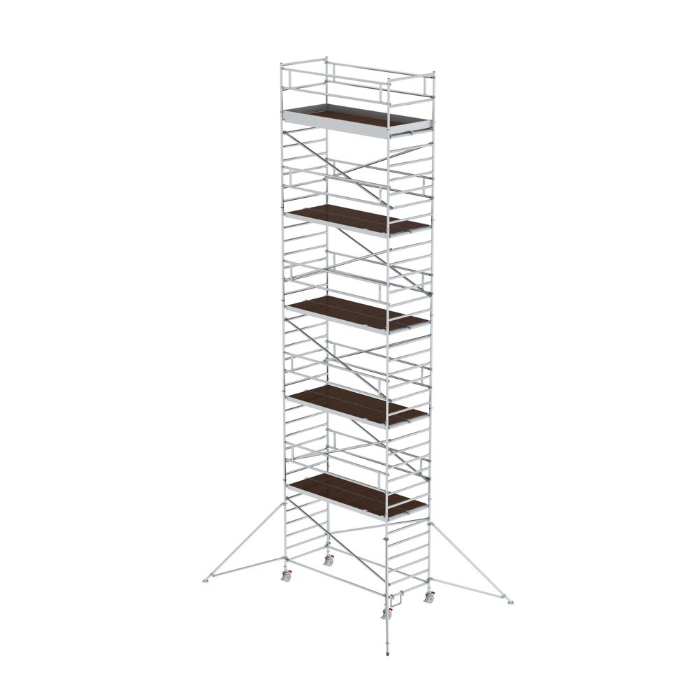 Illustration du produit: Munk Échafaudage roulant 1,35 x 3,0 m avec stabilisateur & double plate-forme Hauteur de plate-forme 10,35 m