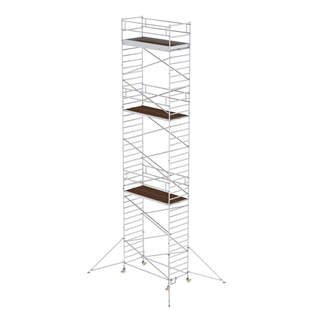 Illustration du produit: Munk Échafaudage roulant 1,35 x 3,0 m avec stabilisateur & double plate-forme Hauteur de plate-forme 11,35 m