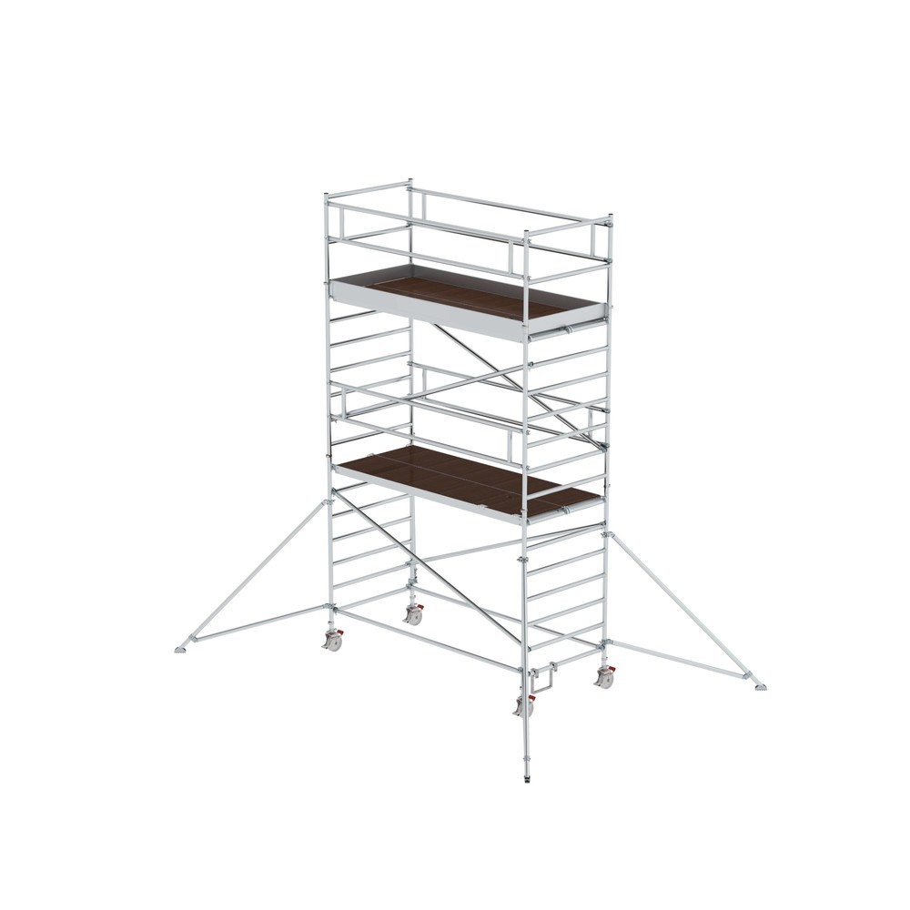 Illustration du produit: Munk Échafaudage roulant 1,35 x 3,0 m avec stabilisateur & double plate-forme Hauteur de plate-forme 4,35 m
