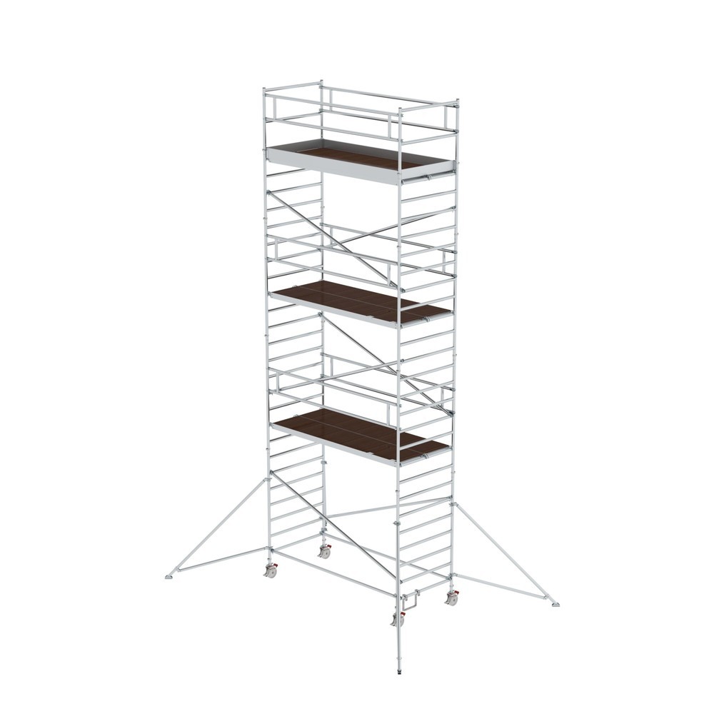 Illustration du produit: Munk Échafaudage roulant 1,35 x 3,0 m avec stabilisateur & double plate-forme Hauteur de plate-forme 7,35 m