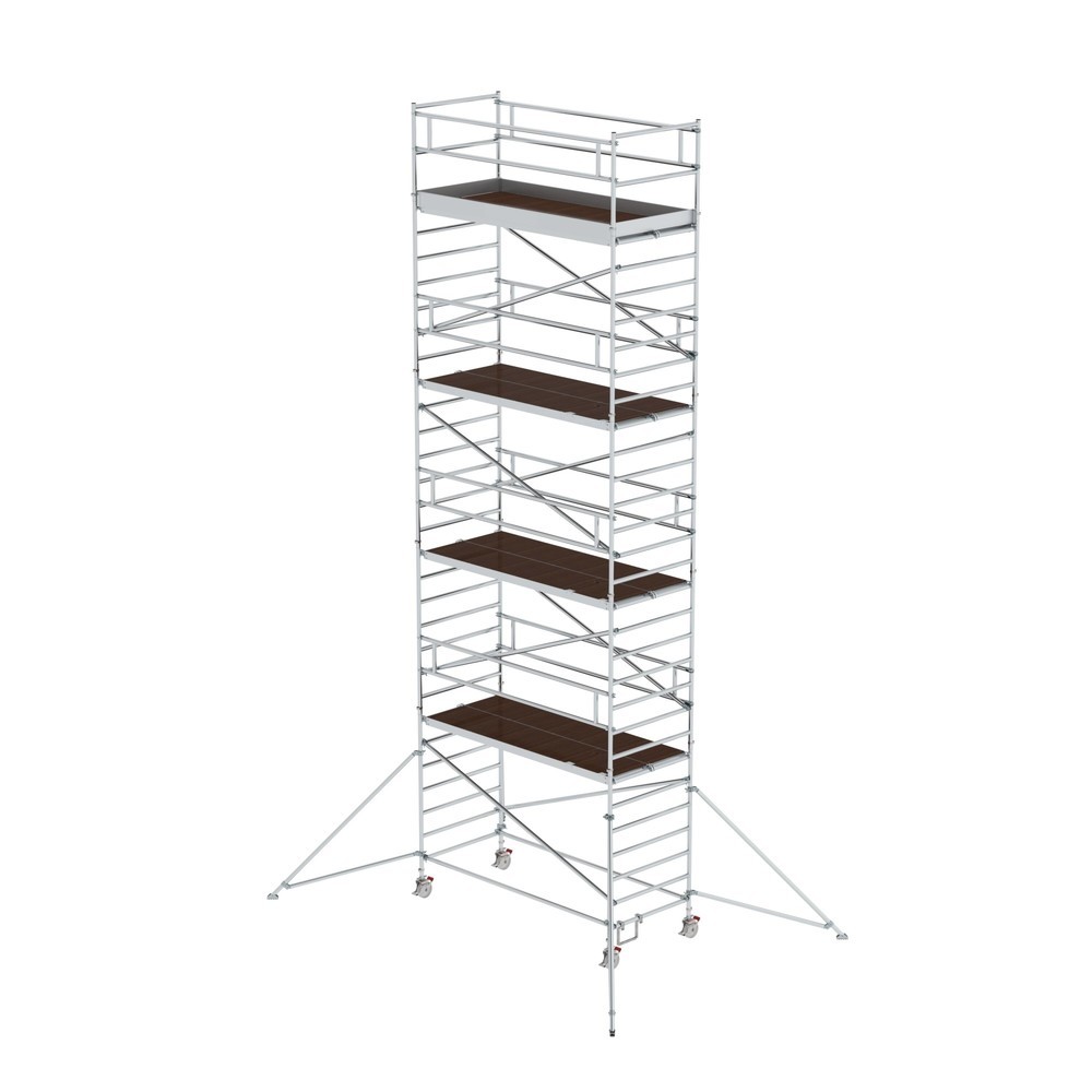 Illustration du produit: Munk Échafaudage roulant 1,35 x 3,0 m avec stabilisateur & double plate-forme Hauteur de plate-forme 8,35 m