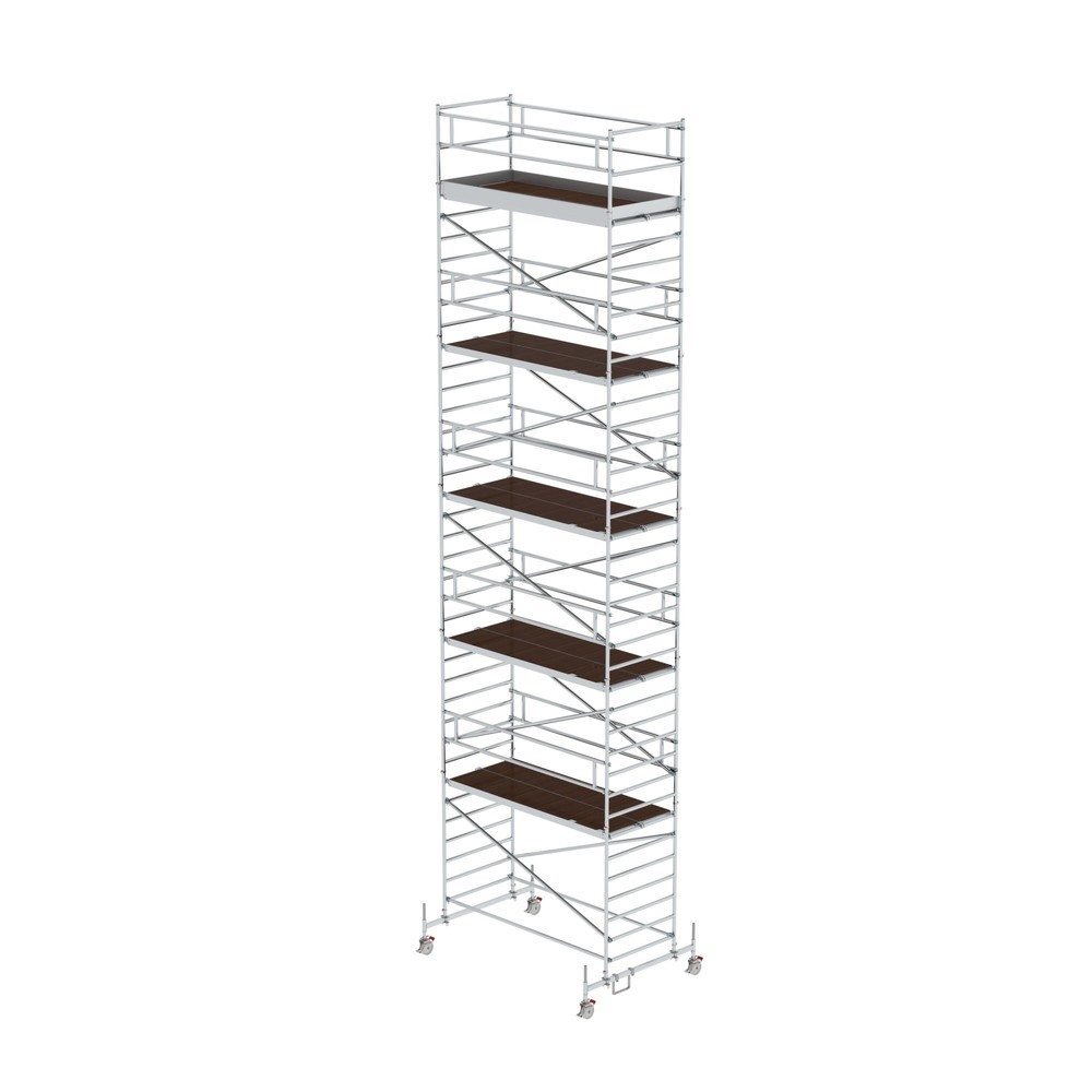 Illustration du produit: Munk Échafaudage roulant 1,35 x 3,0 m avec traverse mobile et double plate-forme Hauteur de plate-forme 10,45 m