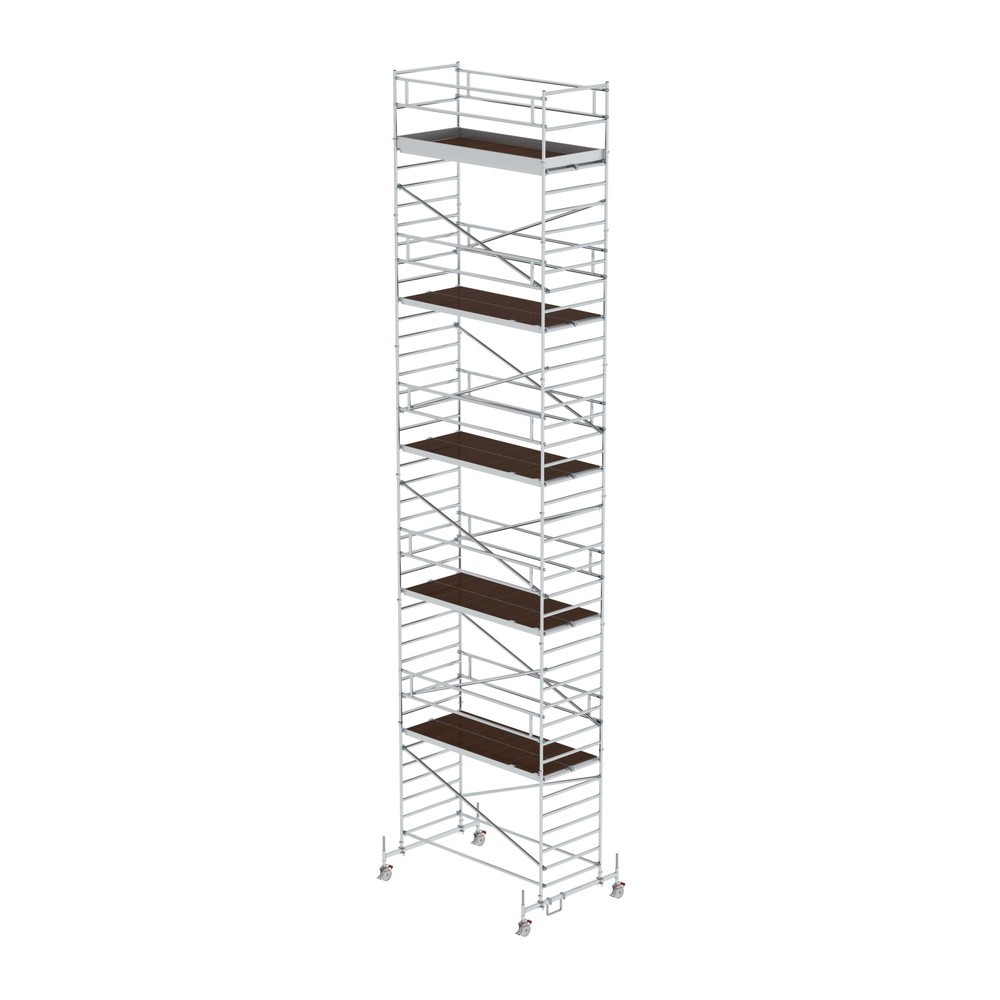 Illustration du produit: Munk Échafaudage roulant 1,35 x 3,0 m avec traverse mobile et double plate-forme Hauteur de plate-forme 11,45 m