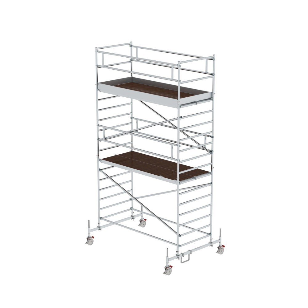 Illustration du produit: Munk Échafaudage roulant 1,35 x 3,0 m avec traverse mobile et double plate-forme Hauteur de plate-forme 4,45 m