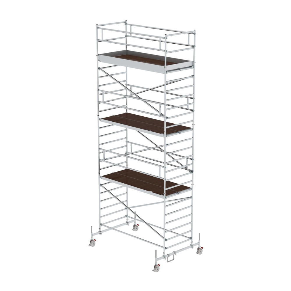 Illustration du produit: Munk Échafaudage roulant 1,35 x 3,0 m avec traverse mobile et double plate-forme Hauteur de plate-forme 6,45 m