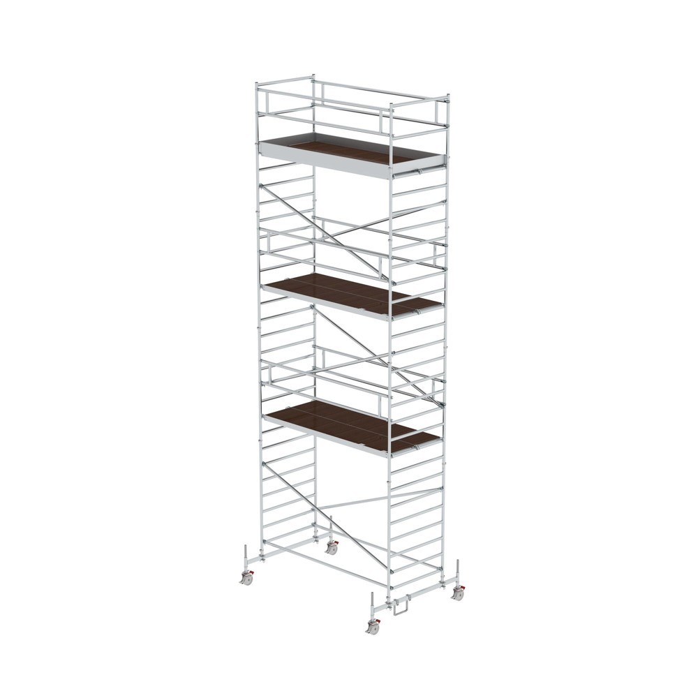 Illustration du produit: Munk Échafaudage roulant 1,35 x 3,0 m avec traverse mobile et double plate-forme Hauteur de plate-forme 7,45 m