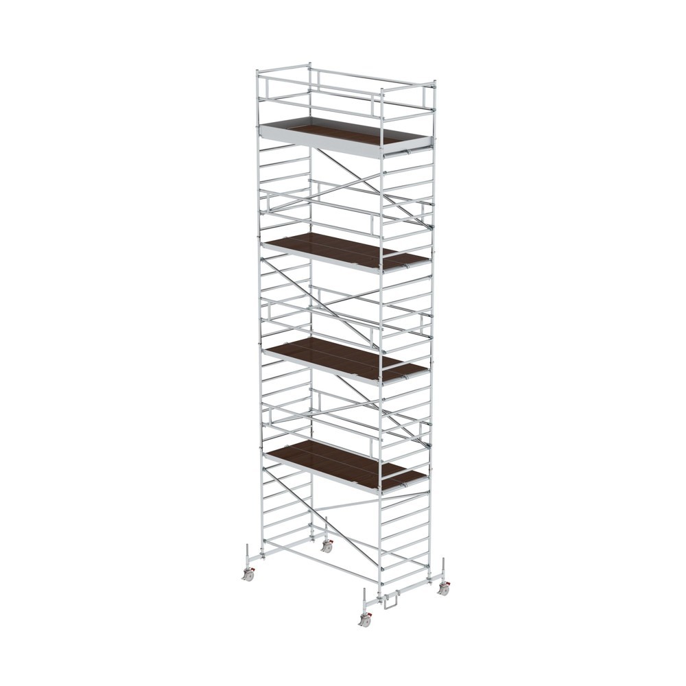 Illustration du produit: Munk Échafaudage roulant 1,35 x 3,0 m avec traverse mobile et double plate-forme Hauteur de plate-forme 8,45 m