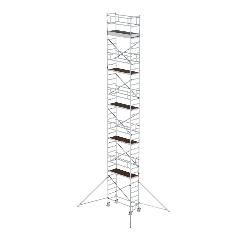 Illustration du produit: Munk Échafaudage roulant 0,75 x 1,80 m avec stabilisateurs Hauteur de plate-forme 10,35 m