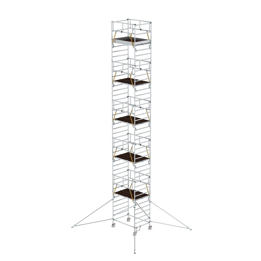Illustration du produit: Munk Échafaudage roulant SG 1,35 x 1,80 m avec stabilisateur & double plate-forme Hauteur de plate-forme 11,47 m