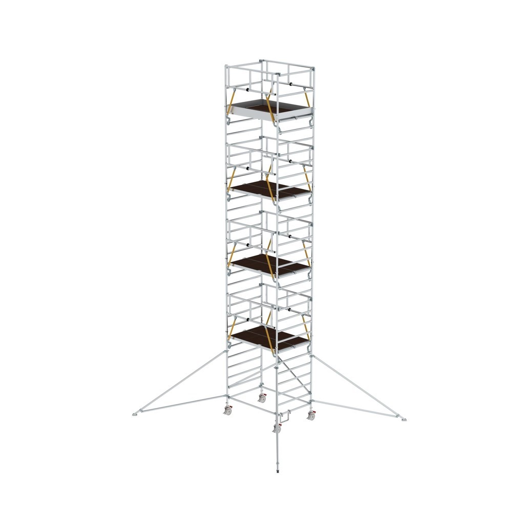 Illustration du produit: Munk Échafaudage roulant SG 1,35 x 1,80 m avec stabilisateur & double plate-forme Hauteur de plate-forme 8,39 m