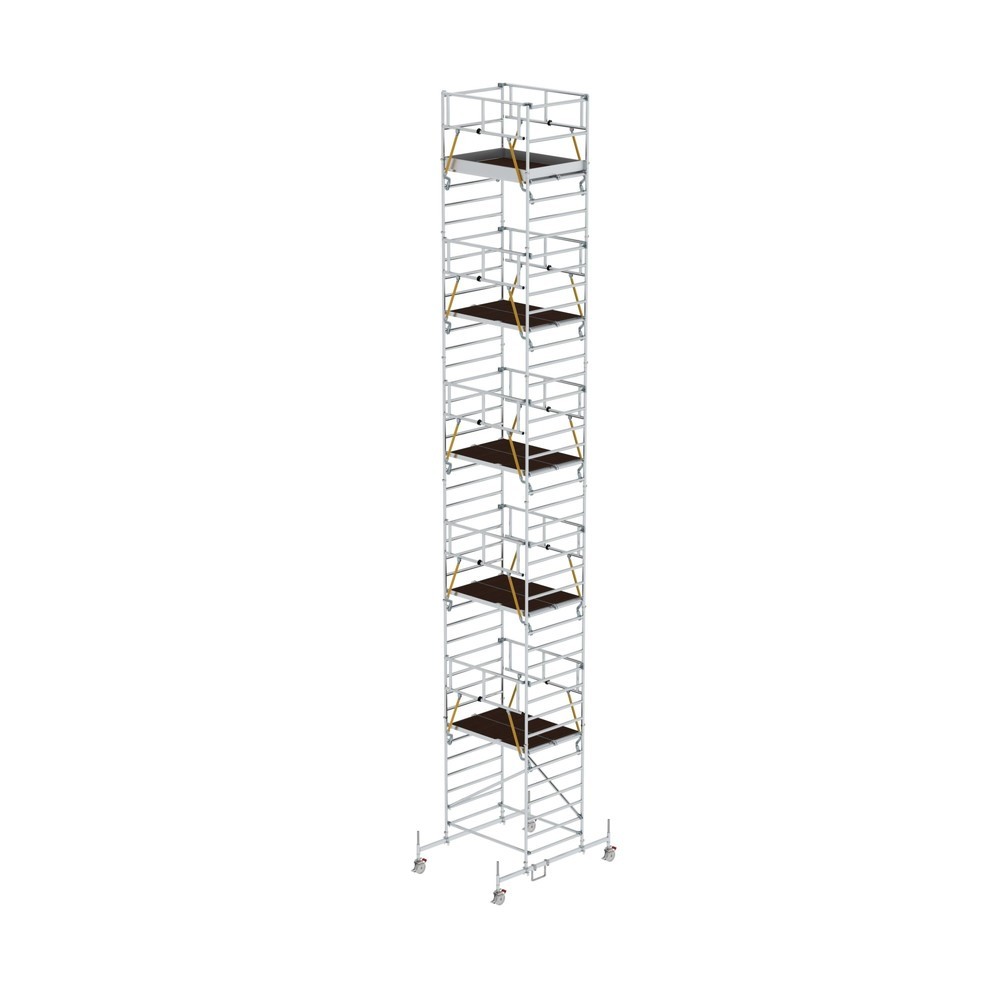Illustration du produit: Munk Échafaudage roulant SG 1,35 x 1,80 m avec traverse mobile & double plate-forme Hauteur de plate-forme 11,62 m