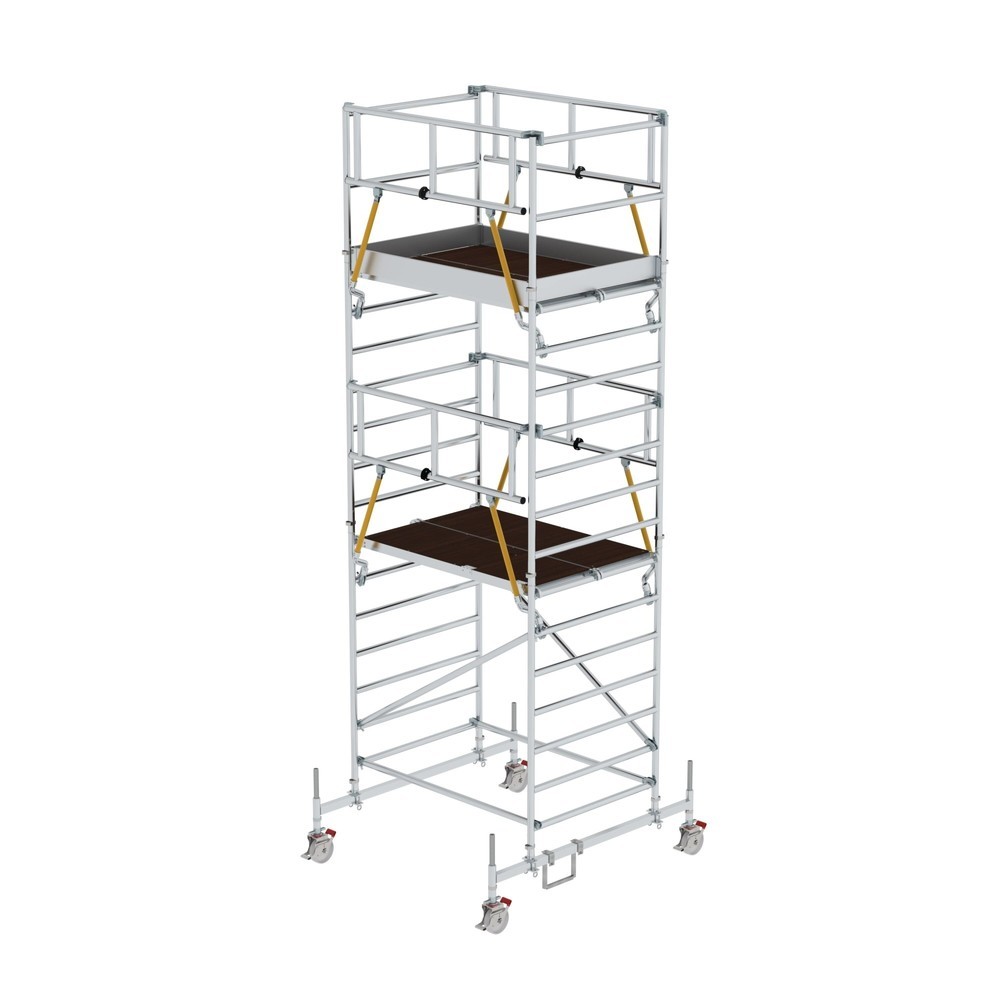Illustration du produit: Munk Échafaudage roulant SG 1,35 x 1,80 m avec traverse mobile & double plate-forme Hauteur de plate-forme 4,66 m