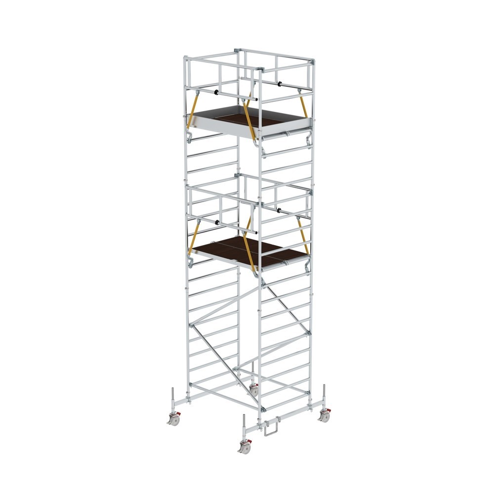 Illustration du produit: Munk Échafaudage roulant SG 1,35 x 1,80 m avec traverse mobile & double plate-forme Hauteur de plate-forme 5,78 m