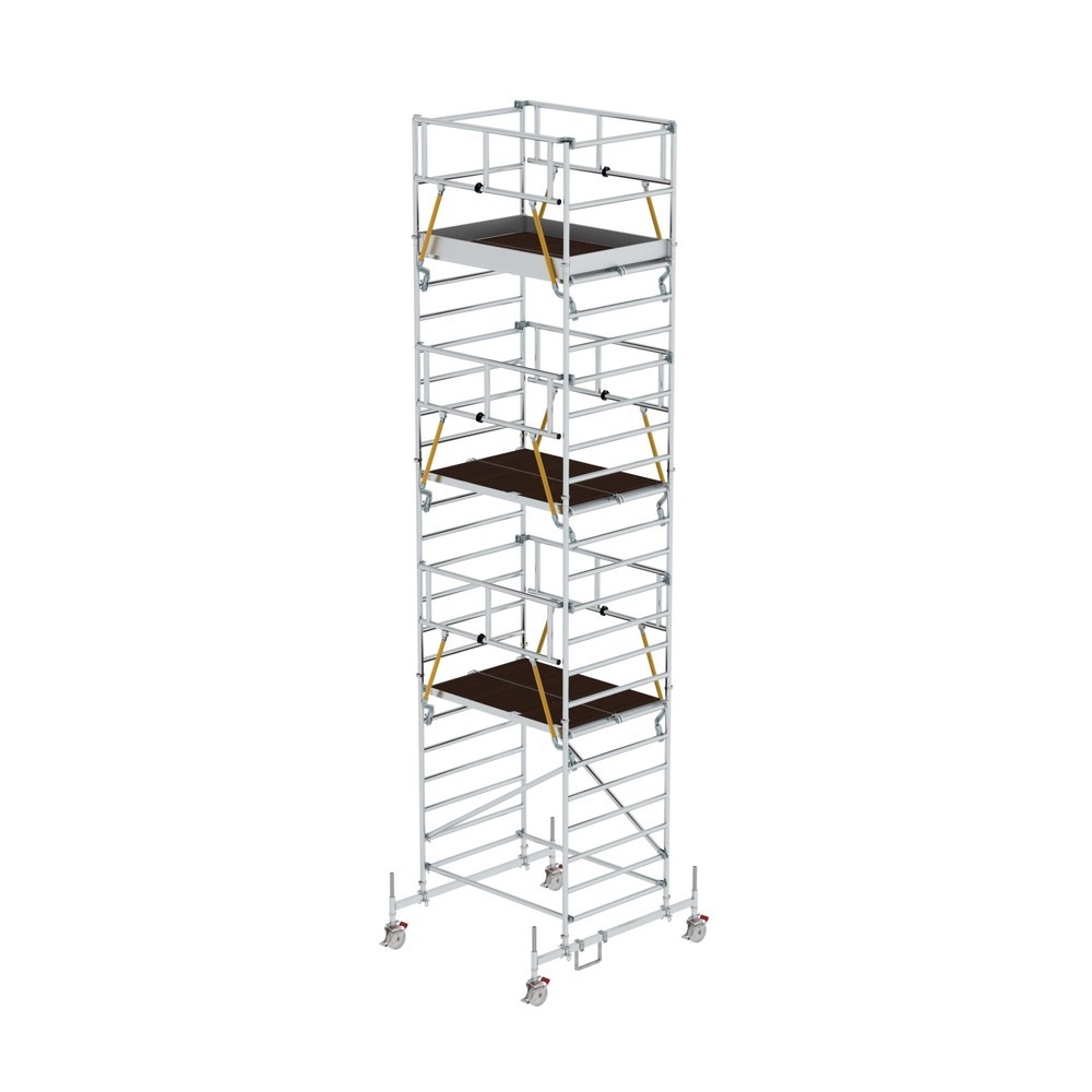 Illustration du produit: Munk Échafaudage roulant SG 1,35 x 1,80 m avec traverse mobile & double plate-forme Hauteur de plate-forme 6,62 m
