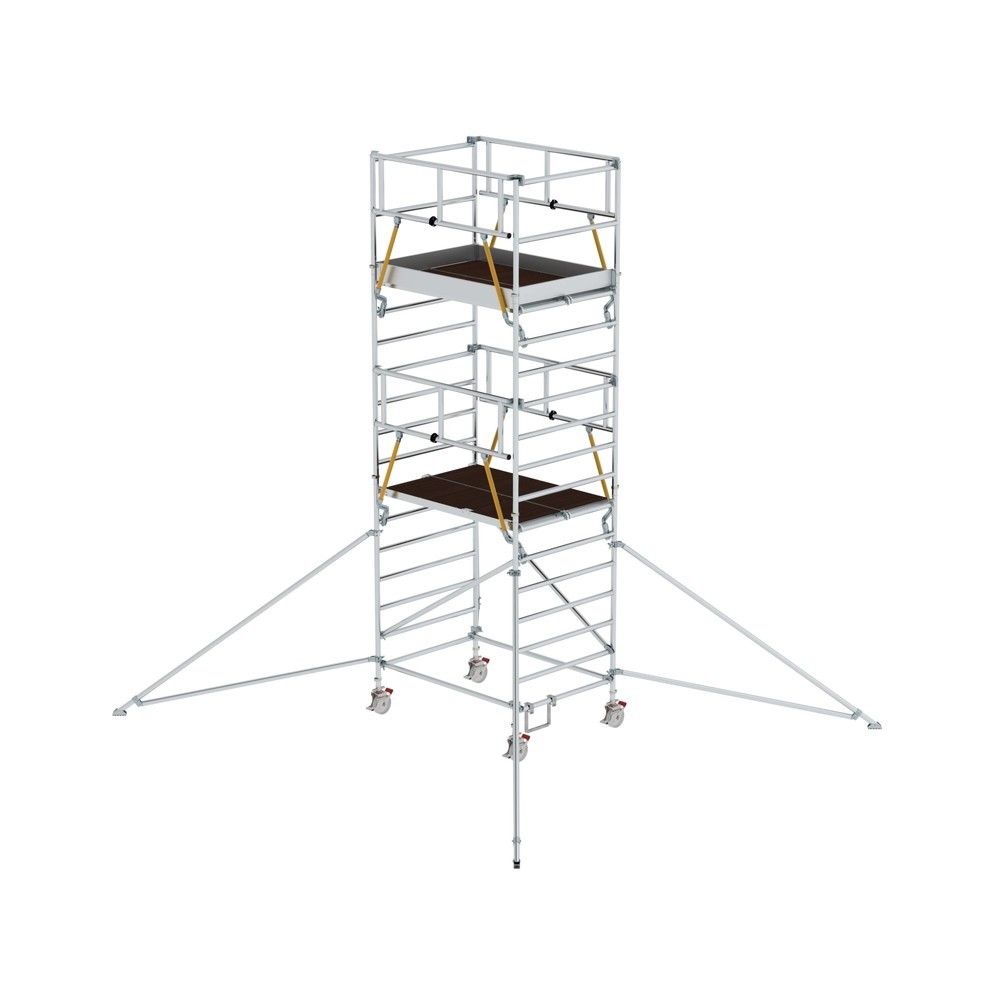 Illustration du produit: Munk Échafaudage roulant SG 1,35 x 2,45 m avec stabilisateur & double plate-forme Hauteur de plate-forme 4,47 m