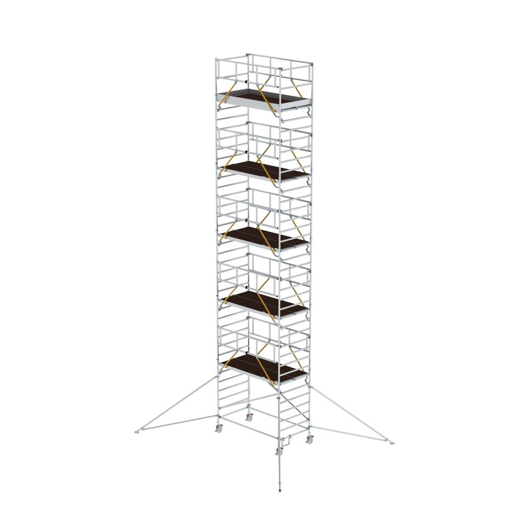 Illustration du produit: Munk Échafaudage roulant SG 1,35 x 2,45 m avec stabilisateur & double plate-forme Hauteur de plate-forme 10,35 m