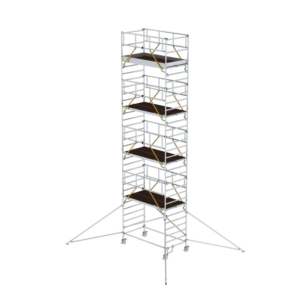 Illustration du produit: Munk Échafaudage roulant SG 1,35 x 2,45 m avec stabilisateurs et double plate-forme, hauteur de plate-forme 8,39 m