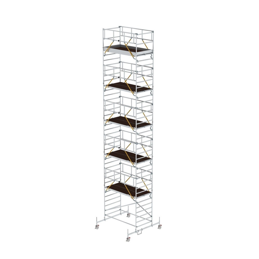 Illustration du produit: Munk Échafaudage roulant SG 1,35 x 2,45 m avec traverse mobile & double plate-forme Hauteur de plate-forme 10,54 m