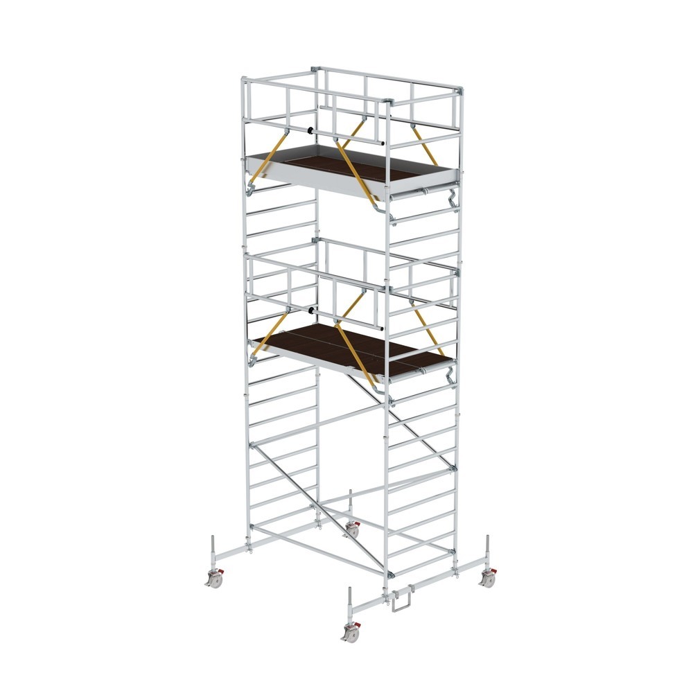 Illustration du produit: Munk Échafaudage roulant SG 1,35 x 2,45 m avec traverse mobile & double plate-forme Hauteur de plate-forme 5,78 m