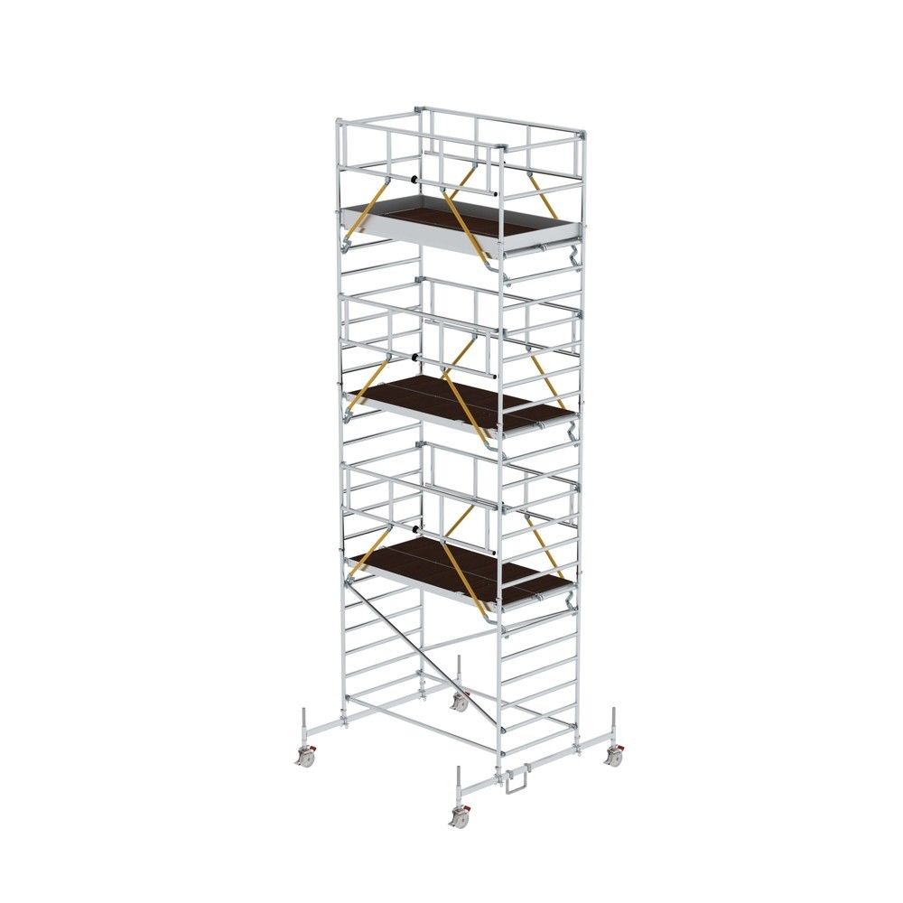 Illustration du produit: Munk Échafaudage roulant SG 1,35 x 2,45 m avec traverse mobile & double plate-forme Hauteur de plate-forme 6,62 m
