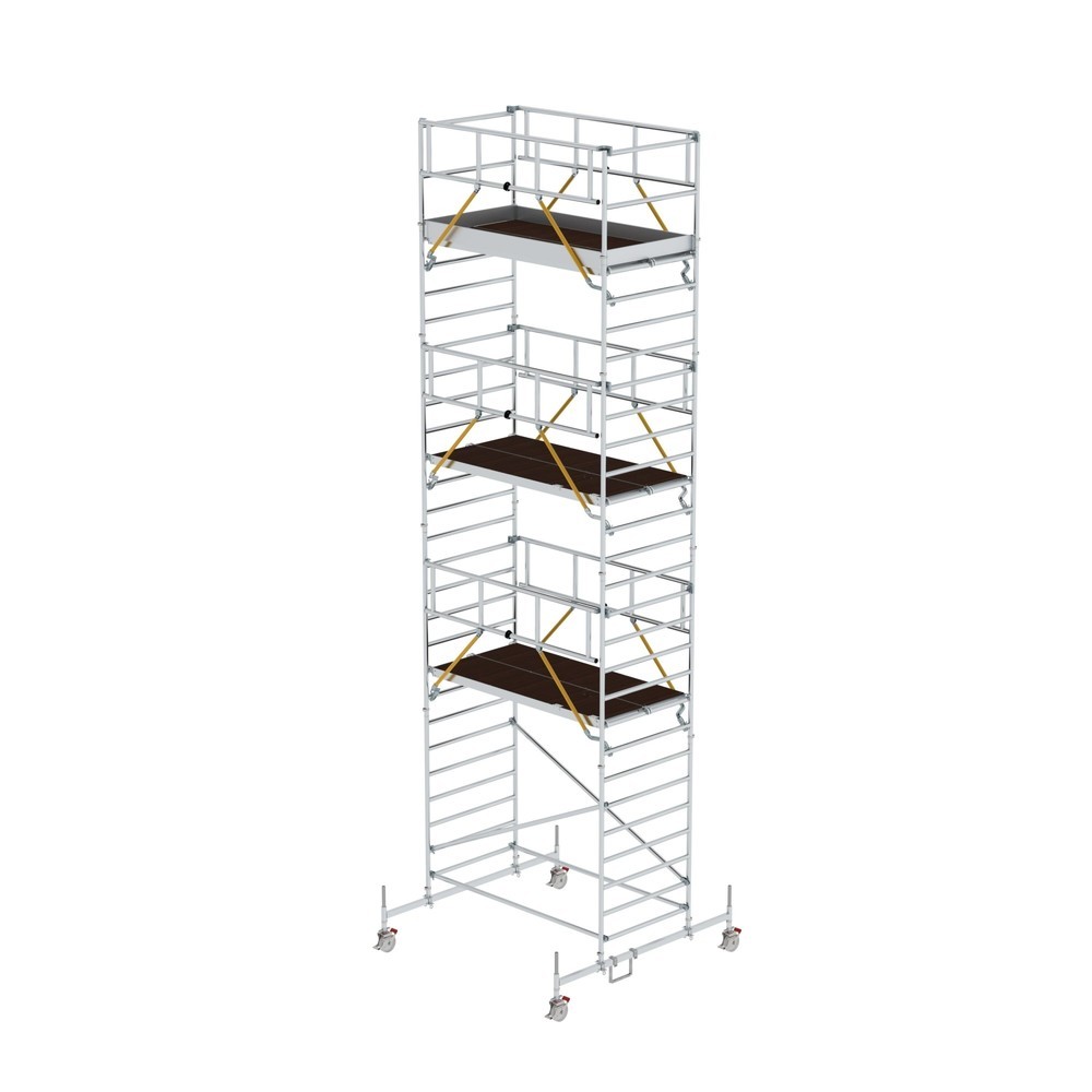 Illustration du produit: Munk Échafaudage roulant SG 1,35 x 2,45 m avec traverse mobile & double plate-forme Hauteur de plate-forme 7,74 m