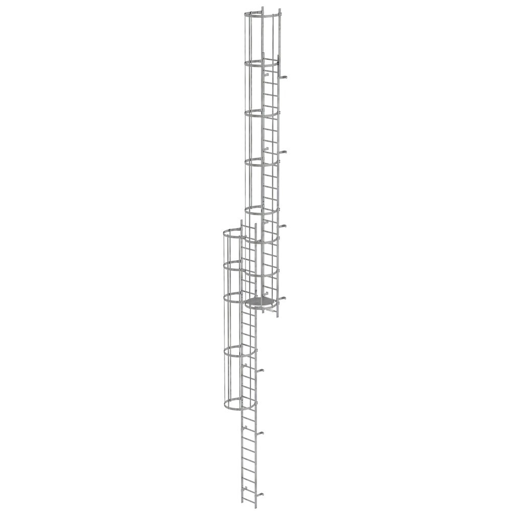 Illustration du produit: Munk Échelle à crinoline à plusieurs sections avec protection dorsale (échelle de secours) Acier galvanisé 12,96 m