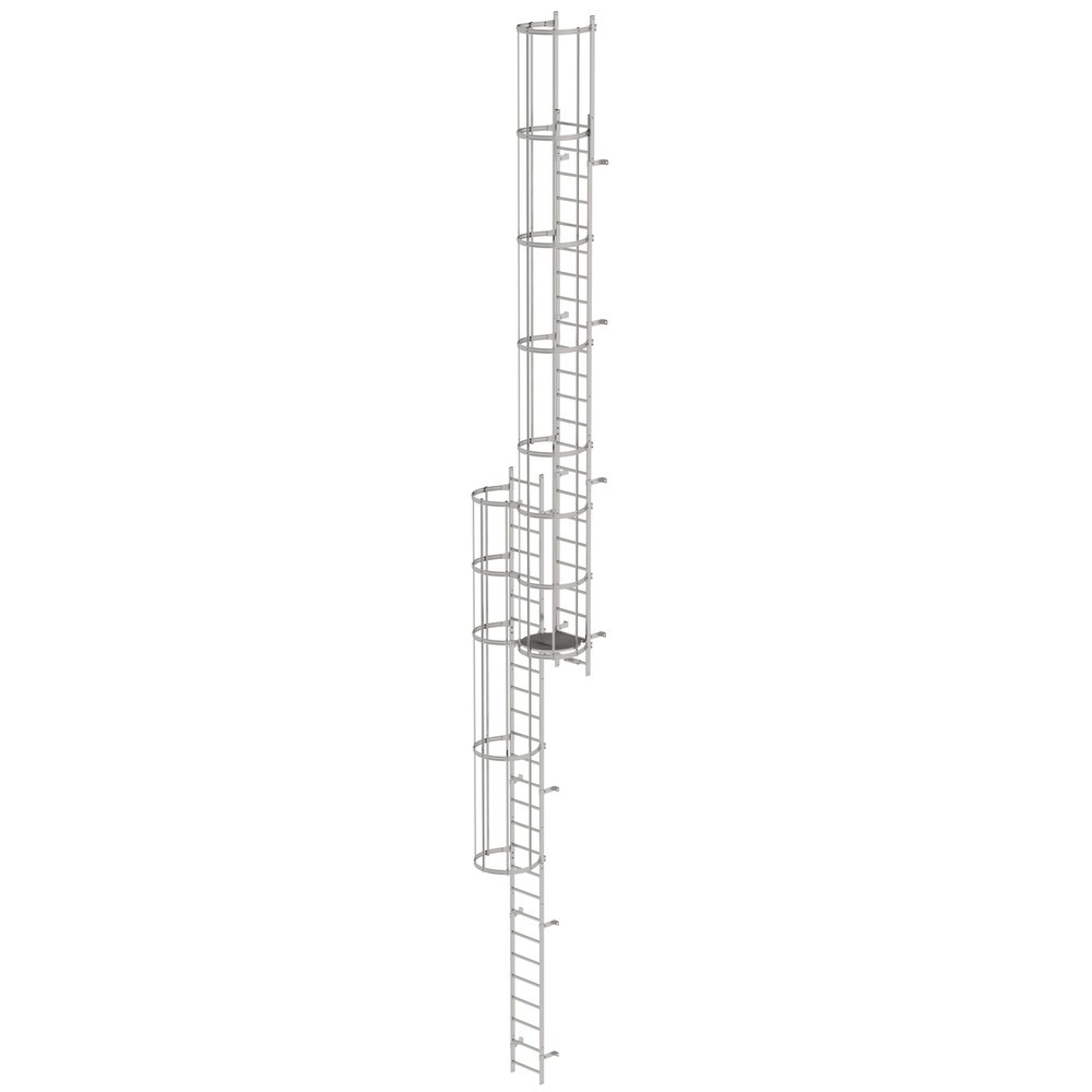 Produktabbildung Nr. 1: Munk Échelle à crinoline à plusieurs sections avec protection dorsale (échelle de secours) Acier inoxydable 12,96 m