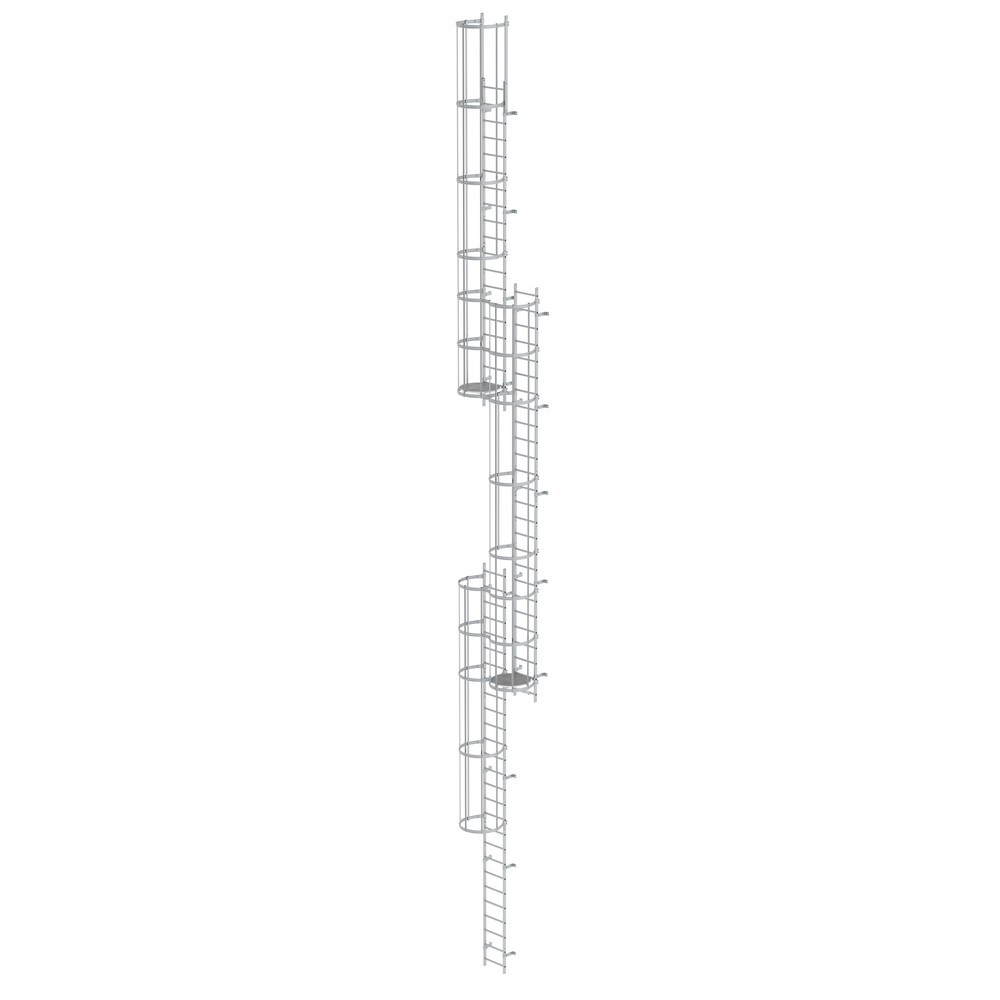 Illustration du produit: Munk Échelle à crinoline à plusieurs sections avec protection dorsale (échelle de secours) Aluminium anodisé 17,16 m