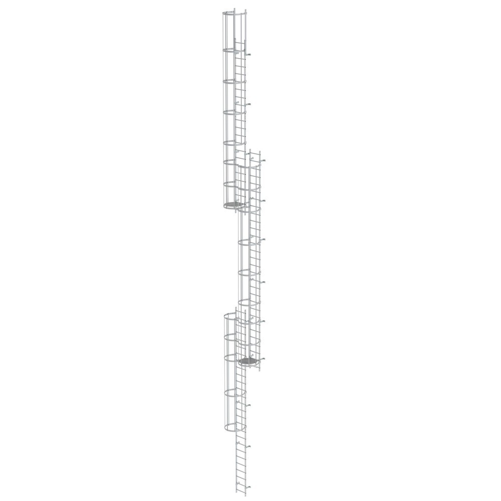 Illustration du produit: Munk Échelle à crinoline à plusieurs sections avec protection dorsale (échelle de secours) Aluminium anodisé 18,84 m